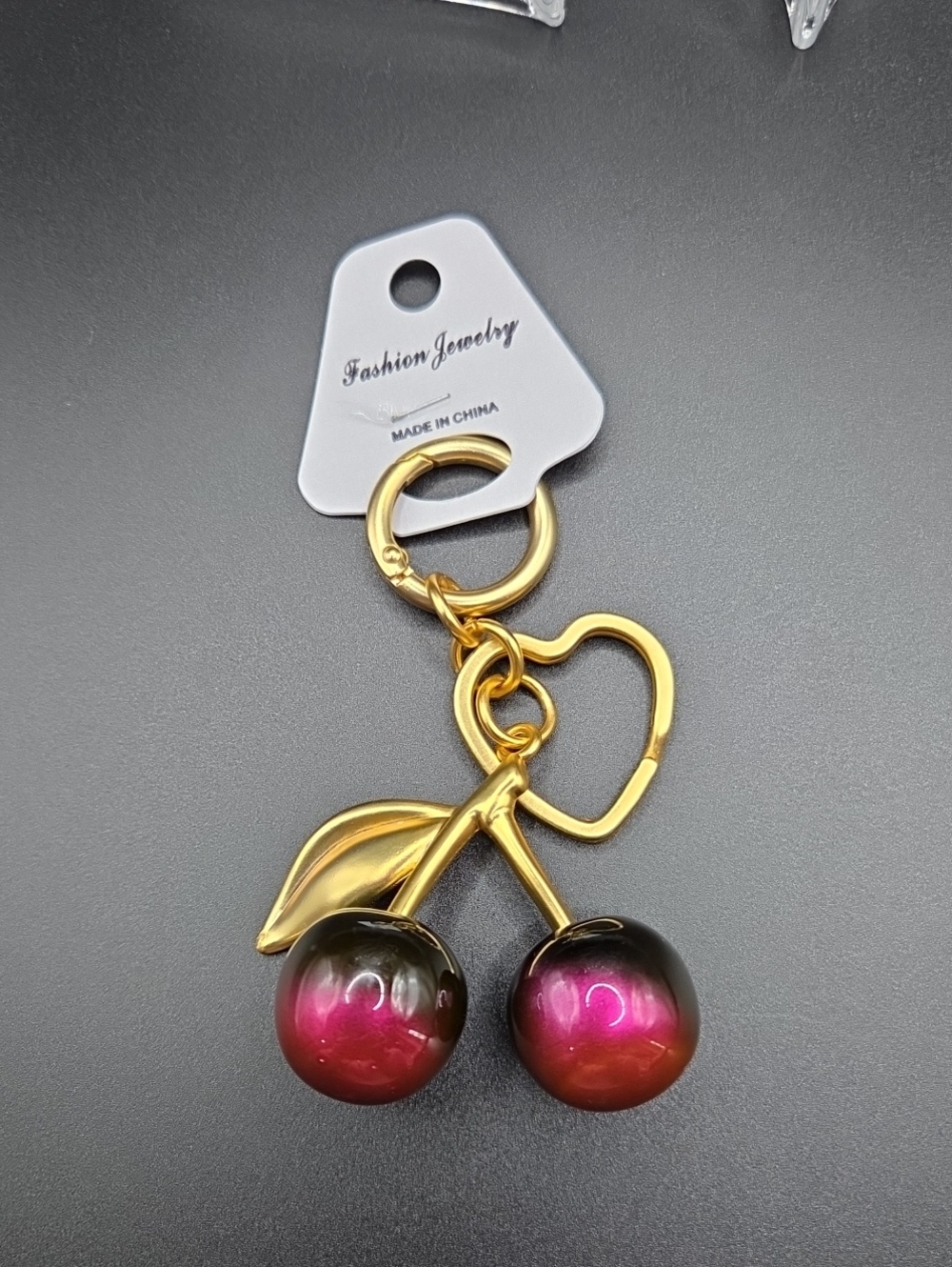 New Black And Two Tone Cherry Bag Charm